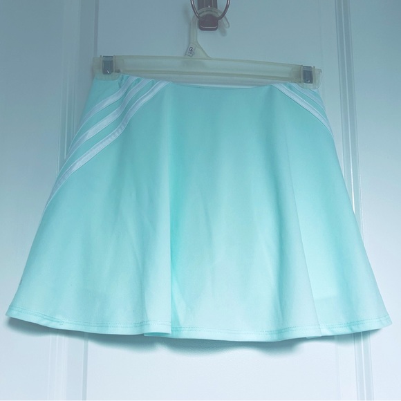 Adidas 3 Stripe Skort Light Mint Green Girls Size 14 - Picture 1 of 7